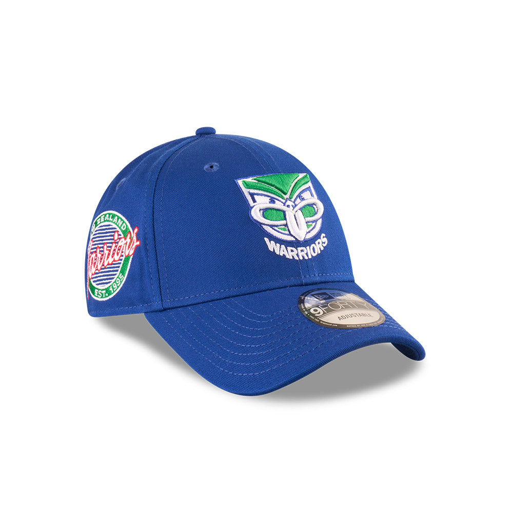 New Zealand Warriors Hat - 2025 NRL Badged Blue OTC 9Forty Strapback Cap - New Era